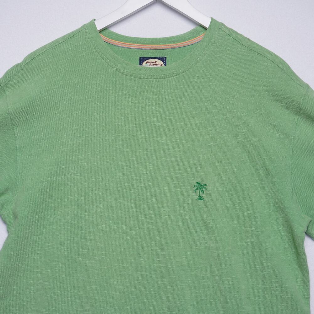 Vintage Tommy Bahama Woven Pullover‎ T-shirt Green Size Small 100% cotton - Picture 2 of 6